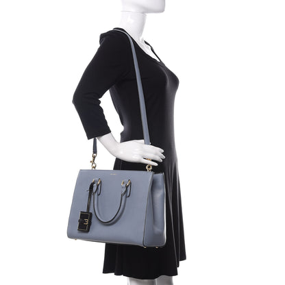 Dolce & Gabbana Textured Calfskin Clara Tote Light Blue 2 of 9
