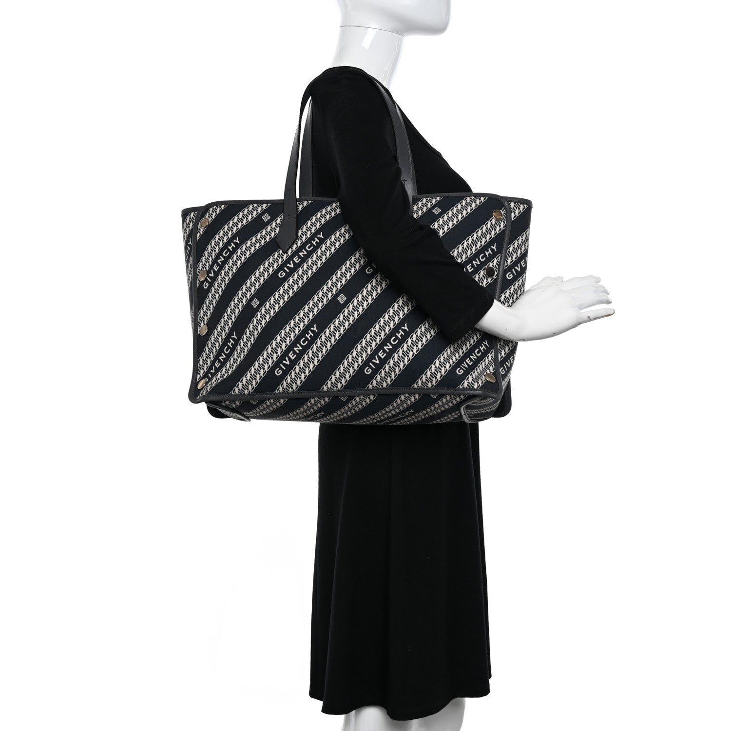 Givenchy Canvas Jacquard Medium Bond Tote Oil Blue 2 of 12