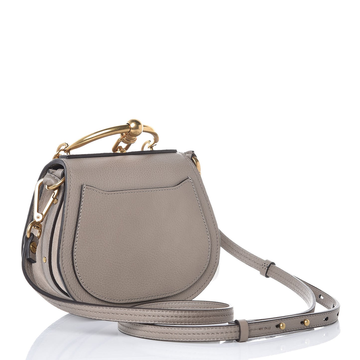 Calfskin Suede Small Nile Bracelet Bag Motty Grey