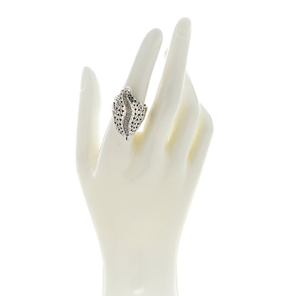 John Hardy Sterling Silver 18K Yellow Gold Diamond Ayu Leaf Ring 53 6.5 2 of 4