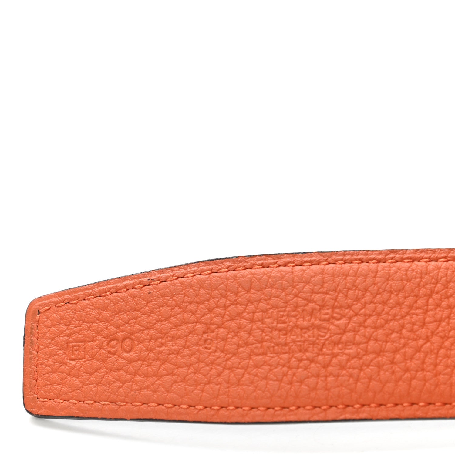 Hermes Swift Togo Constance H Belt 90 Black Orange 3 of 6