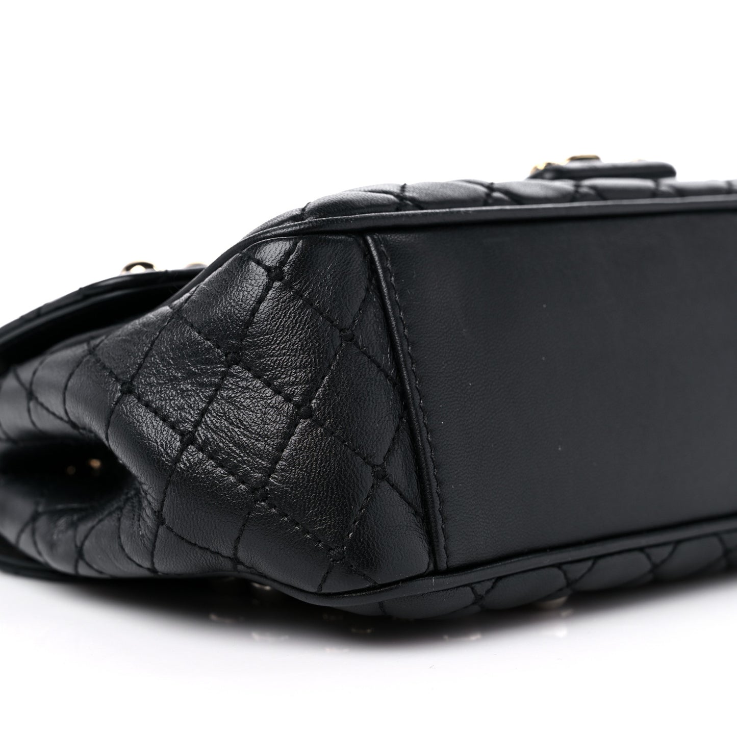 Lambskin Watersnake Embellished Lucia Shoulder Bag Black