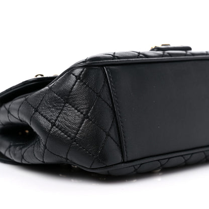 Dolce & Gabbana Lambskin Watersnake Embellished Lucia Shoulder Bag Black 8 of 11