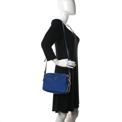 Prada Vitello Phenix Camera Bag Blue 2 of 14
