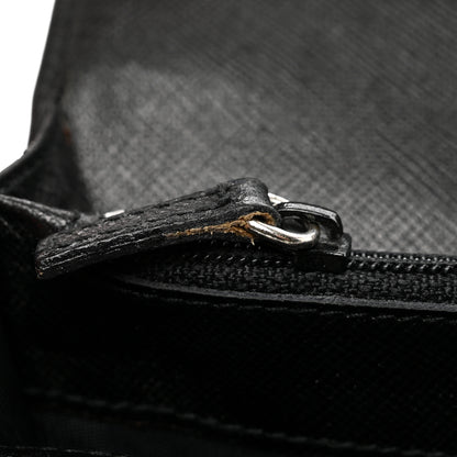 Prada Saffiano Metal Continental Flap Wallet Black 10 of 11
