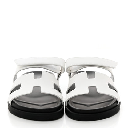 Hermes Calfskin Womens Chypre Sandals 38.5 White 2 of 9