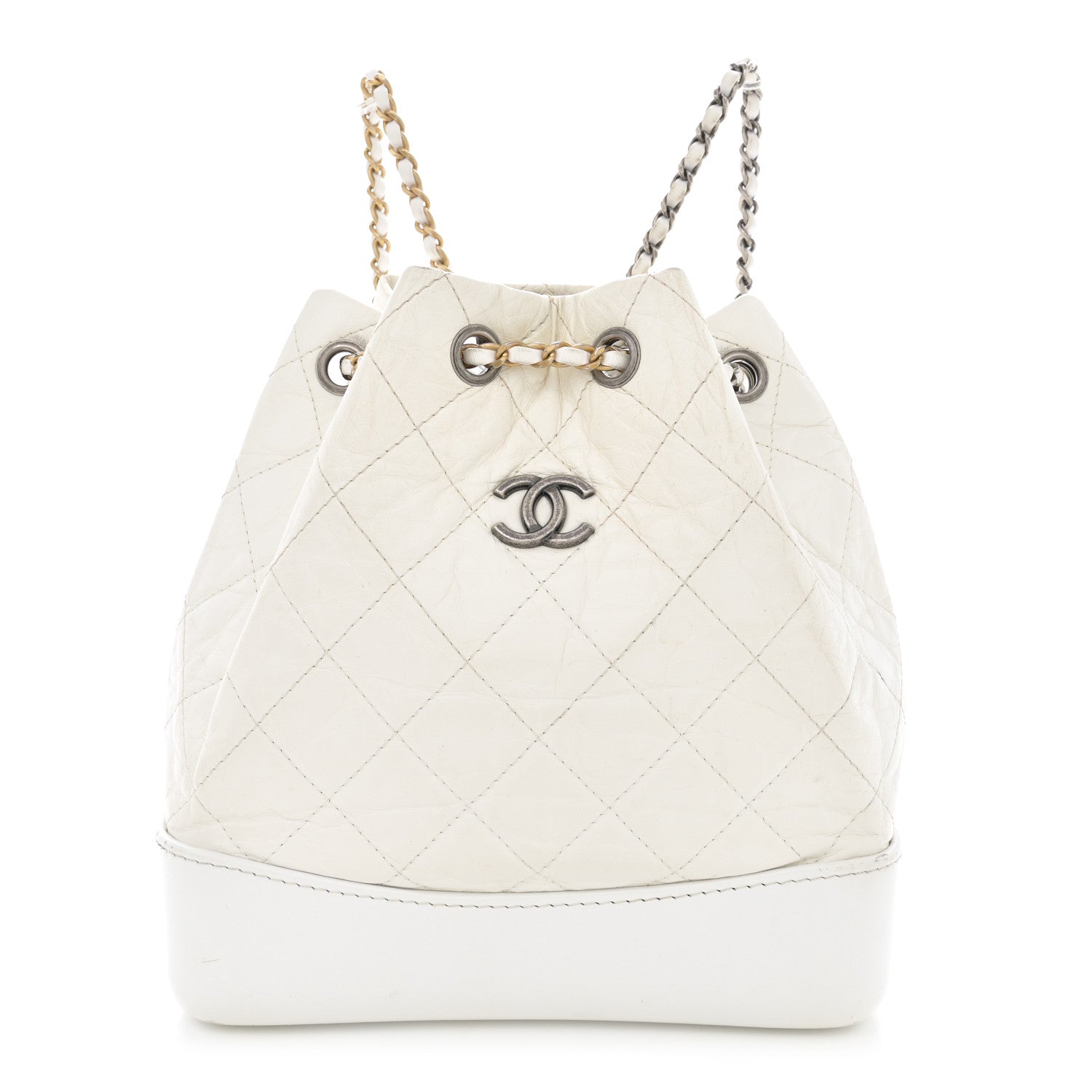 Chanel Aged Calfskin Quilted Small Gabrielle Backpack White 1 of 16