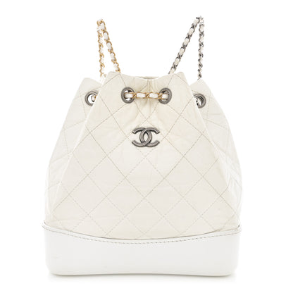Chanel Aged Calfskin Quilted Small Gabrielle Backpack White 1 of 16