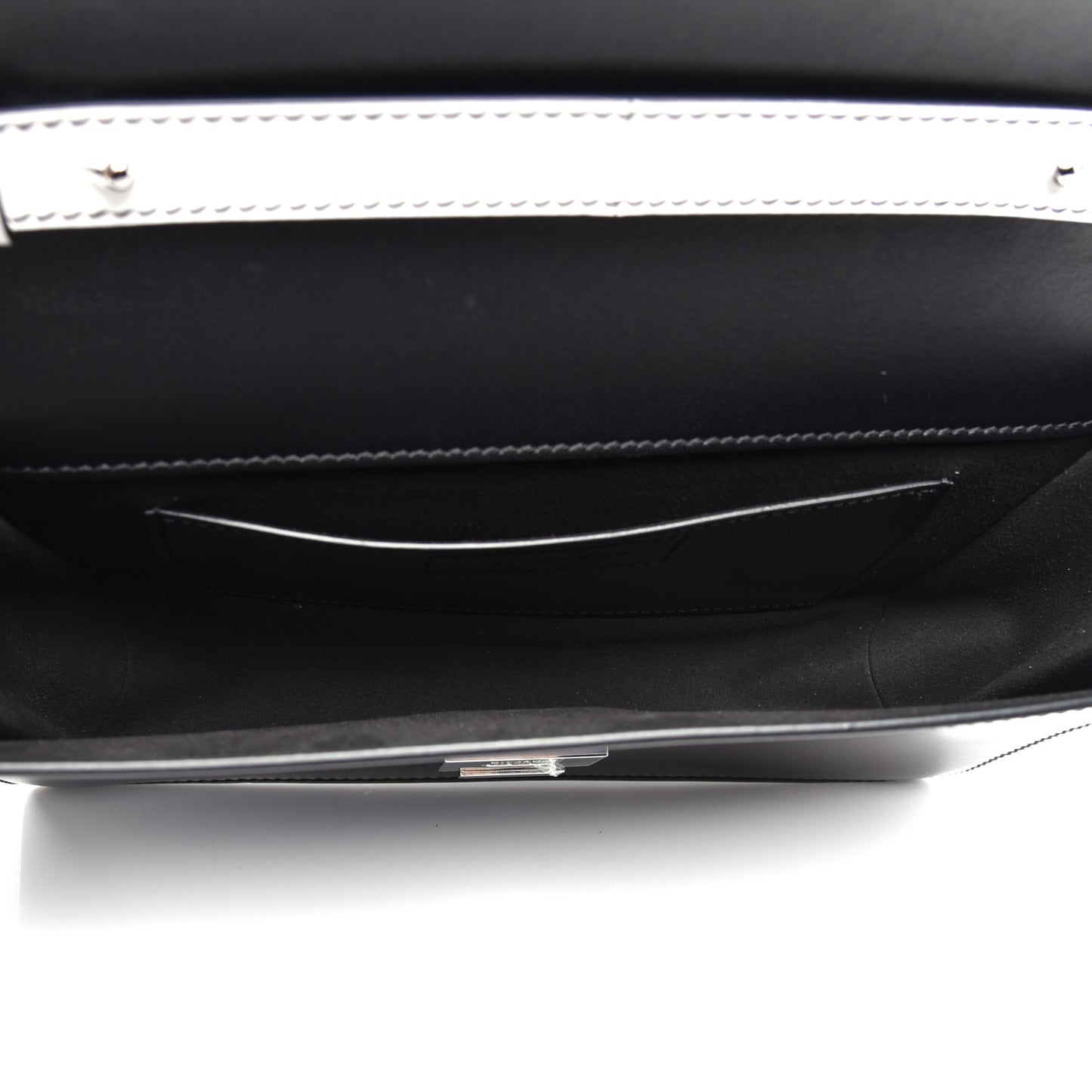 Calfskin Ombre Infinity Flap Bag Black White
