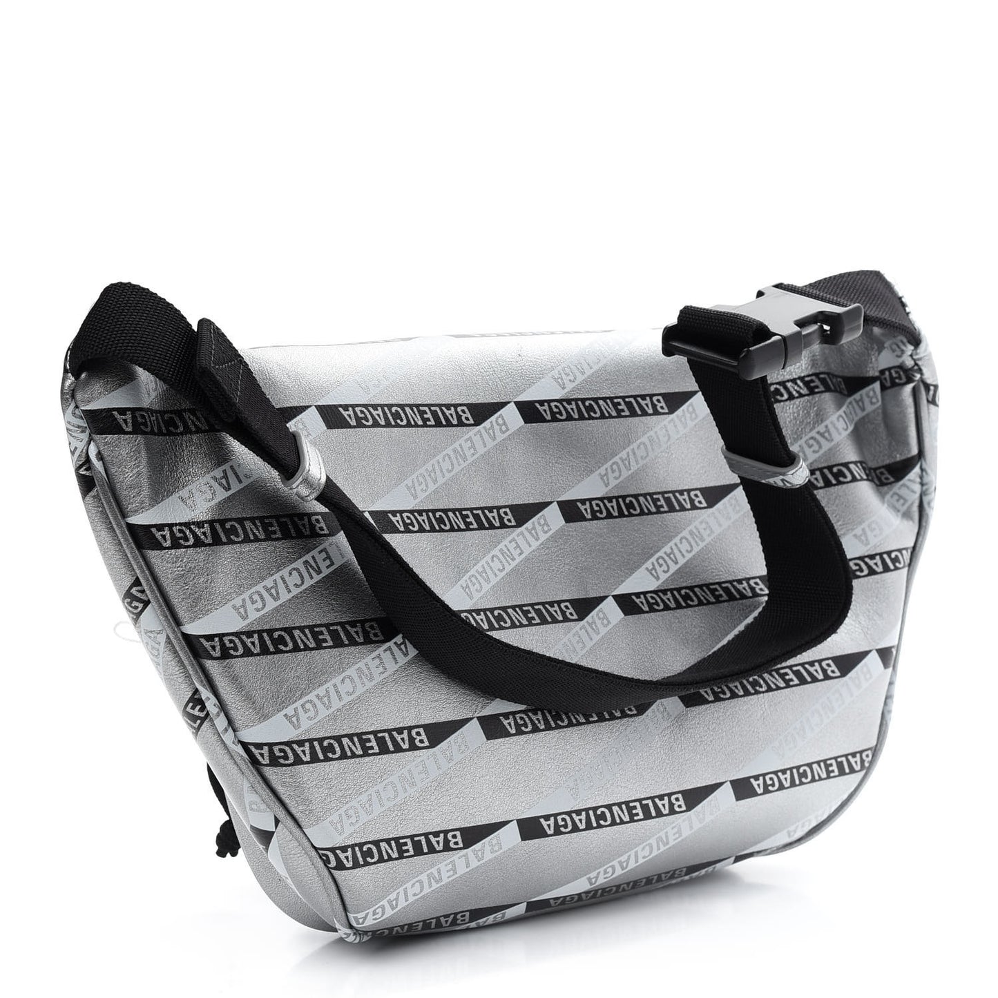 Metallic Calfskin Losange Monogram Explorer Belt Bag Silver Black White