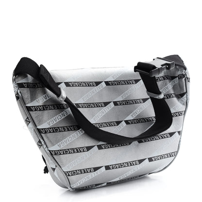 Balenciaga Metallic Calfskin Losange Monogram Explorer Belt Bag Silver Black White 3 of 9