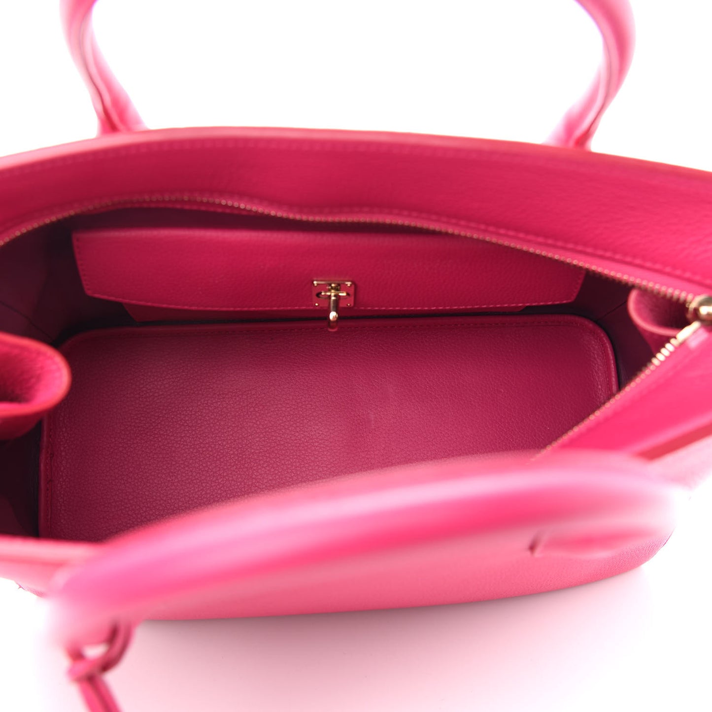 Grained Calfskin Bar Tote Coquelicot