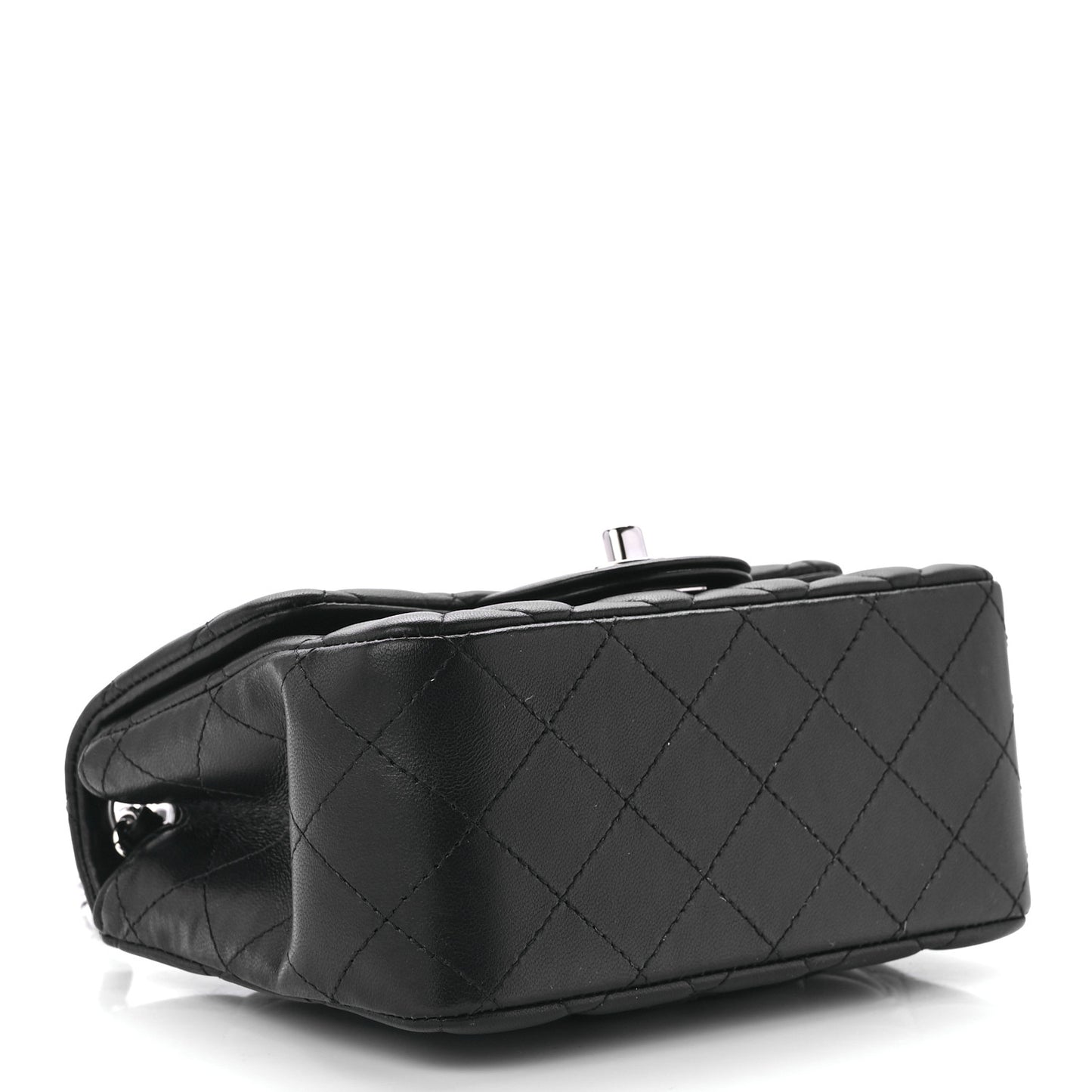 Lambskin Quilted Mini Square Flap Black