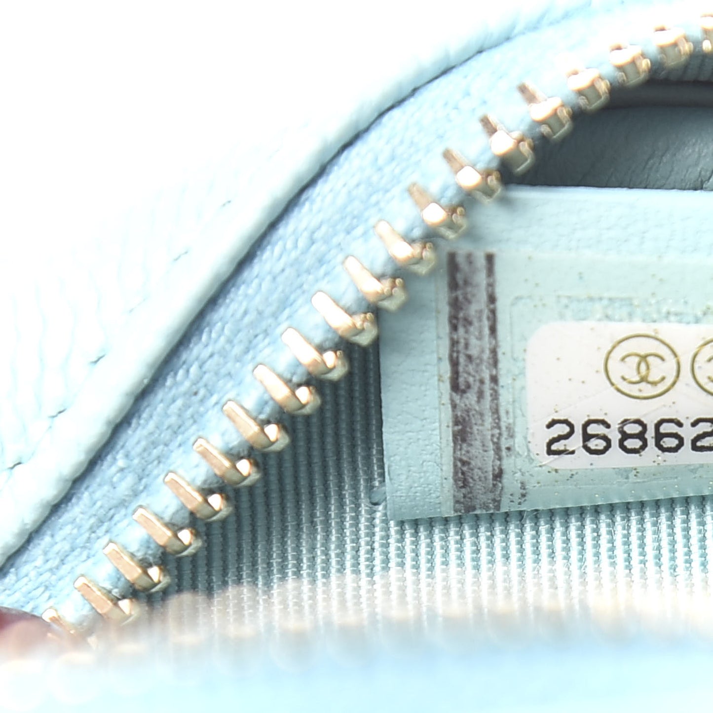 Caviar Quilted Zip Around Classic Coin Purse Light Blue