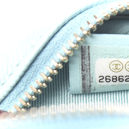 Chanel Caviar Quilted Zip Around Classic Coin Purse Light Blue 7 of 8
