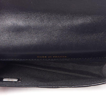 Chanel Lambskin Quilted Top Handle Flap Coin Purse With Chain Black 7 of 9
