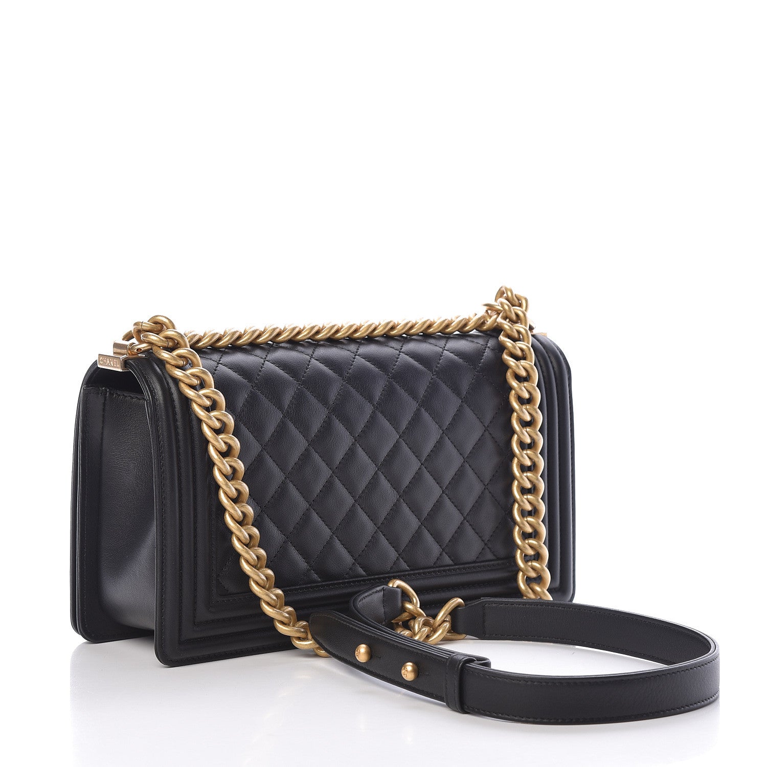 Chanel Lambskin Quilted Medium Boy Flap Black 3 of 13