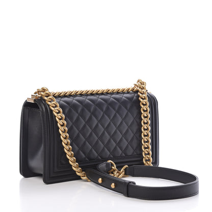 Chanel Lambskin Quilted Medium Boy Flap Black 3 of 13