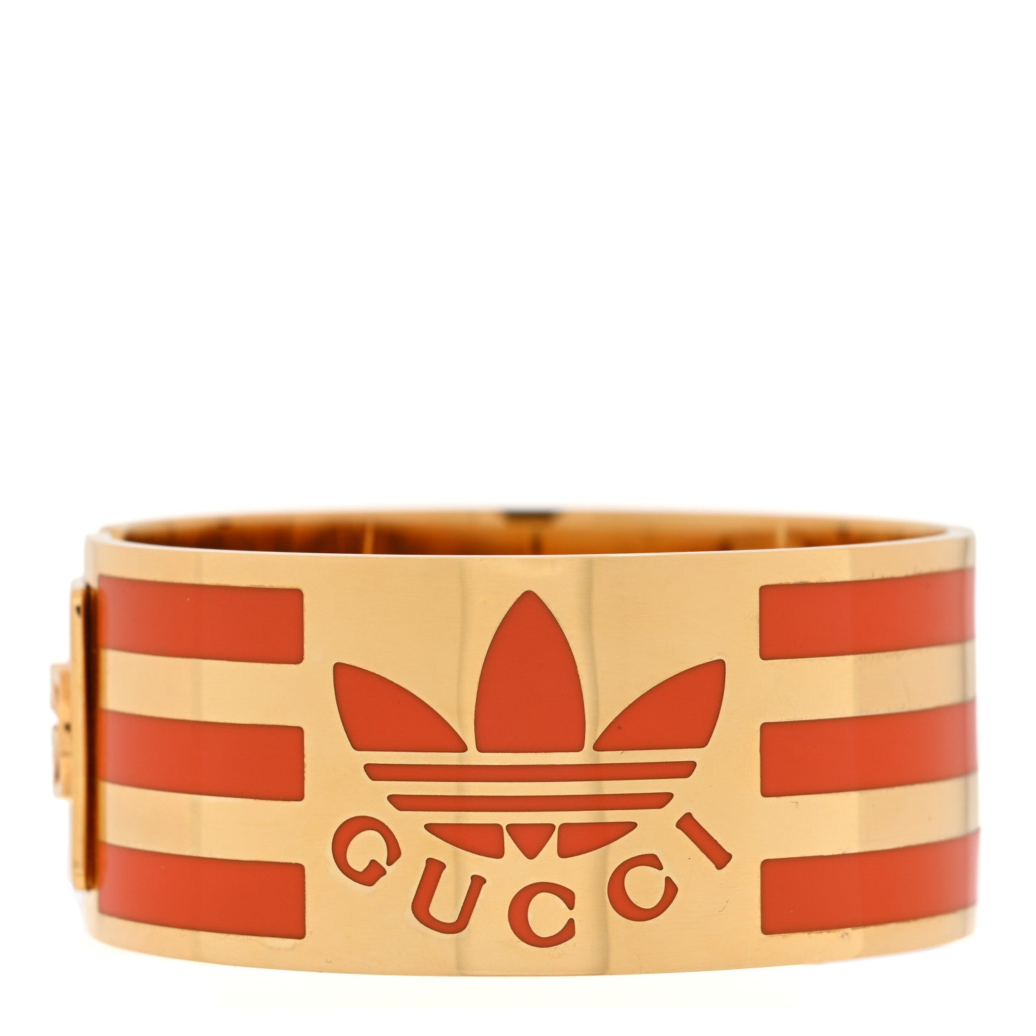 Gucci X ADIDAS Metal Enamel Cuff Bracelet S Orange 1 of 6