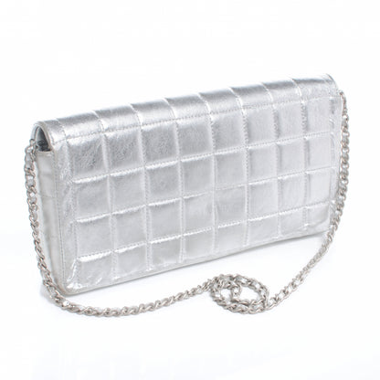 Chanel Lambskin East West Chocolate Bar Flap Silver 3 of 8