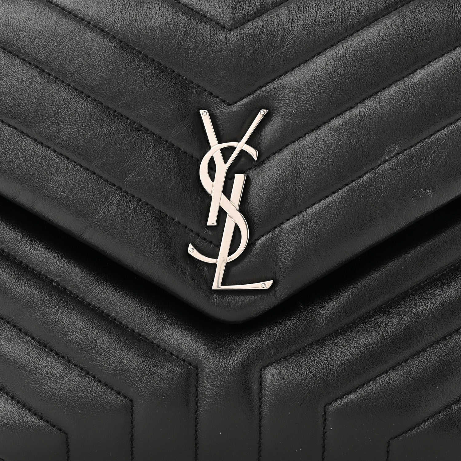 Saint Laurent Calfskin Y Quilted Monogram Medium Loulou Chain Satchel Black 8 of 10