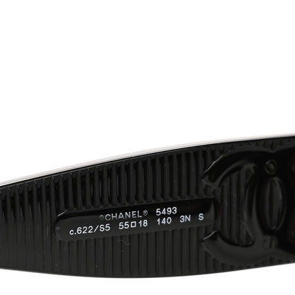 Chanel Acetate Rectangle Sunglasses 5493 Black Brown 5 of 8