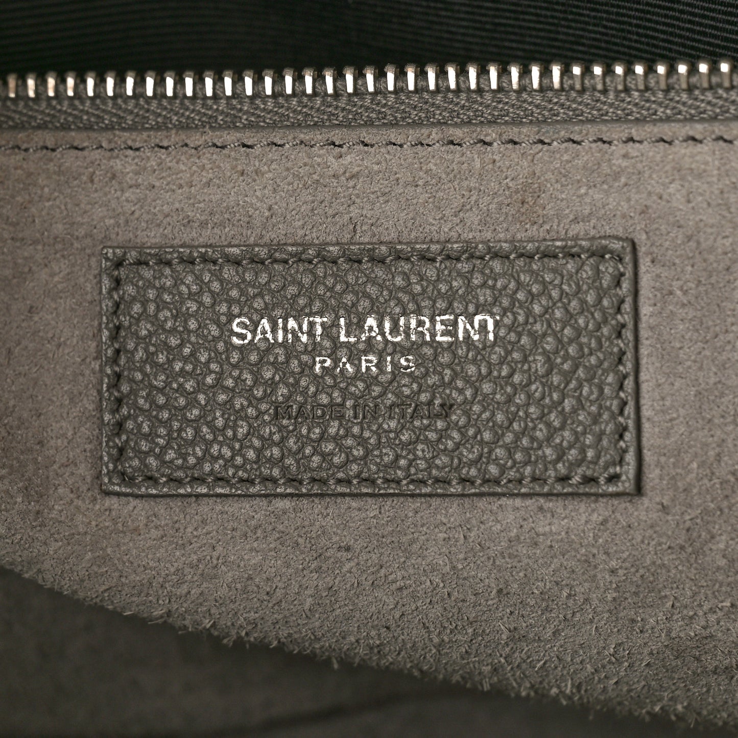 Grained Calfskin Small Cabas Rive Gauche Fog