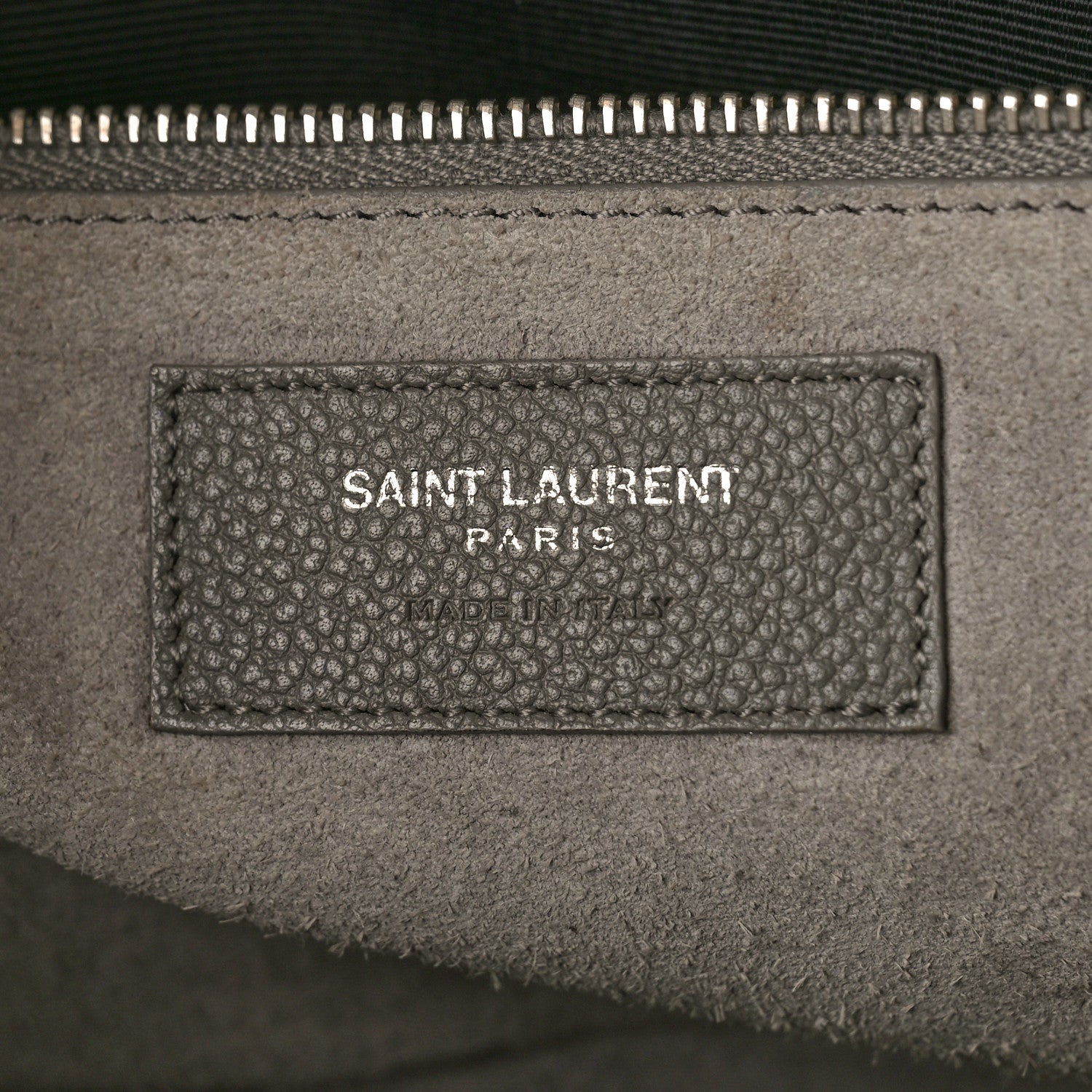 Saint Laurent Grained Calfskin Small Cabas Rive Gauche Fog 6 of 13