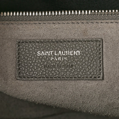 Saint Laurent Grained Calfskin Small Cabas Rive Gauche Fog 6 of 13