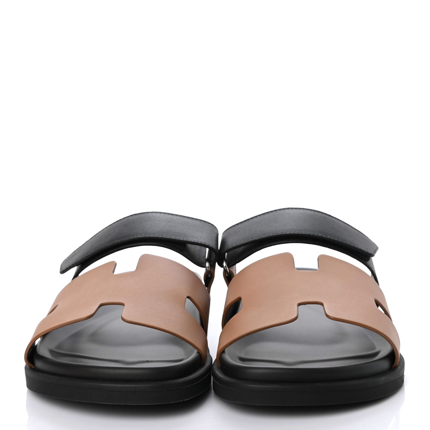 Calfskin Mens Chypre Sandals 43 Naturel Safari Black