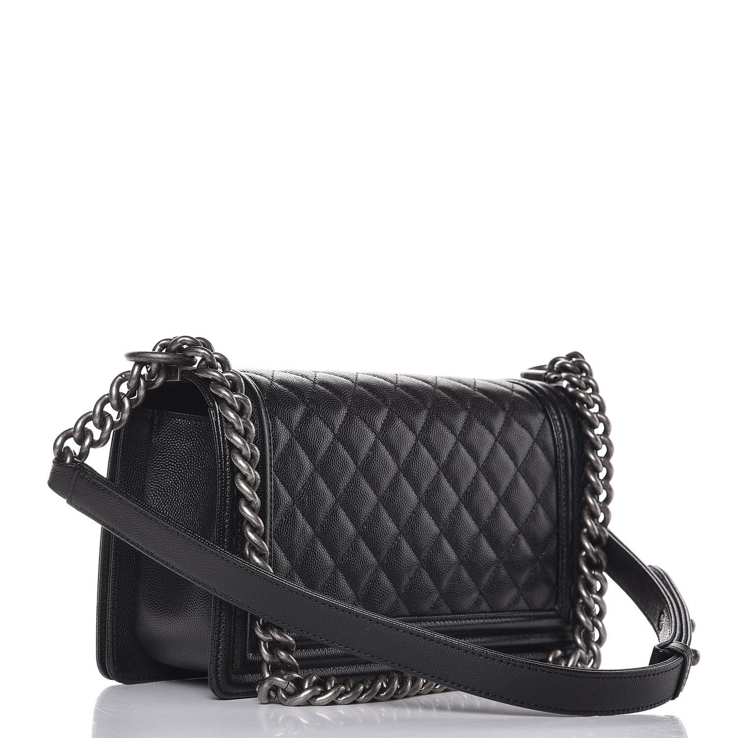 Caviar Quilted Medium Boy Flap Black