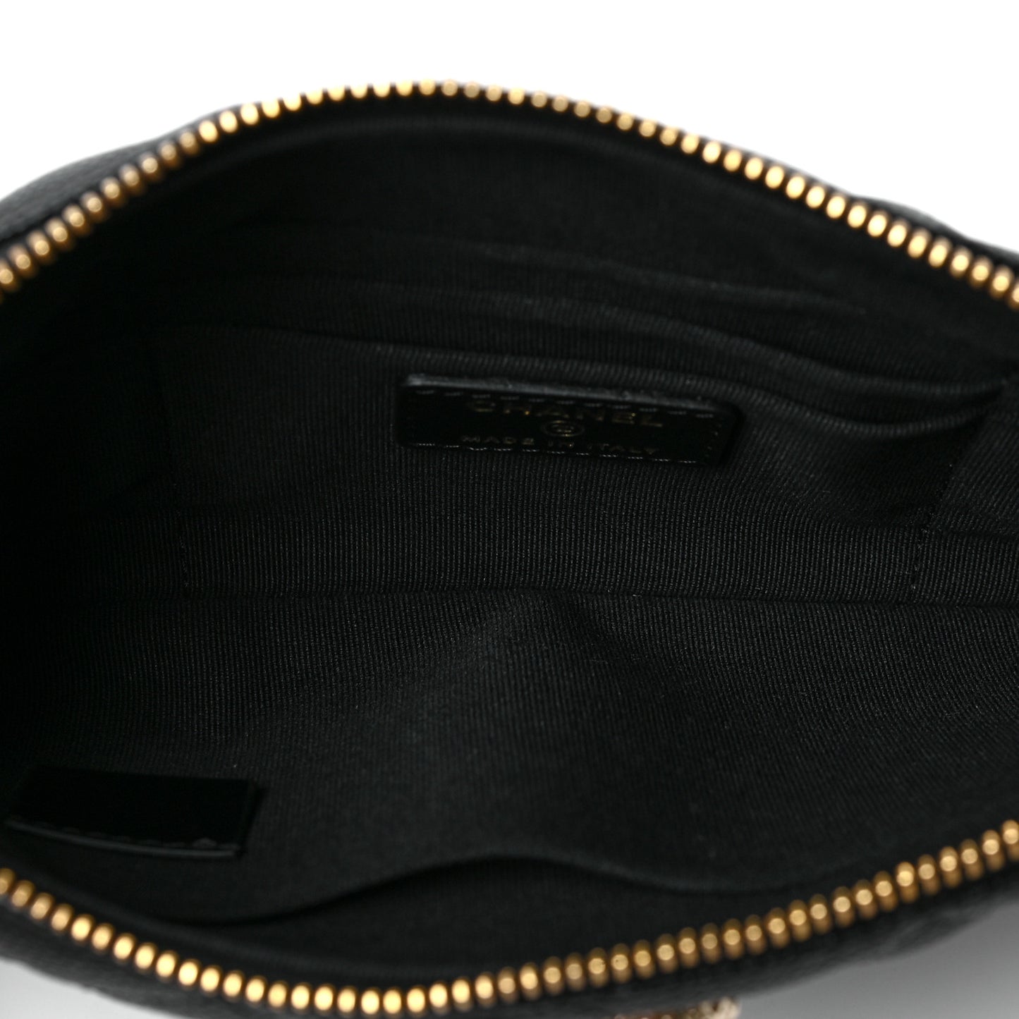 Shiny Caviar Quilted Strass CC Cosmetic Case Black