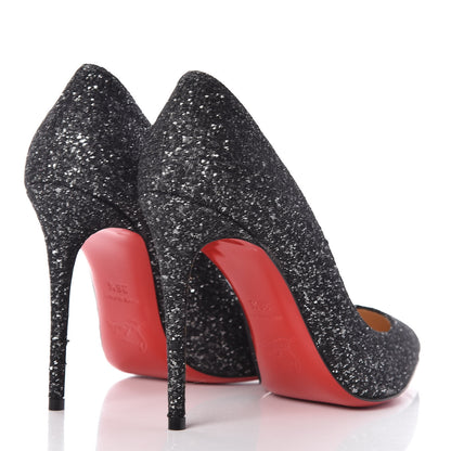 Christian Louboutin Glitter Resille Pigalle Follies 100 Pumps 36.5 Black 4 of 8
