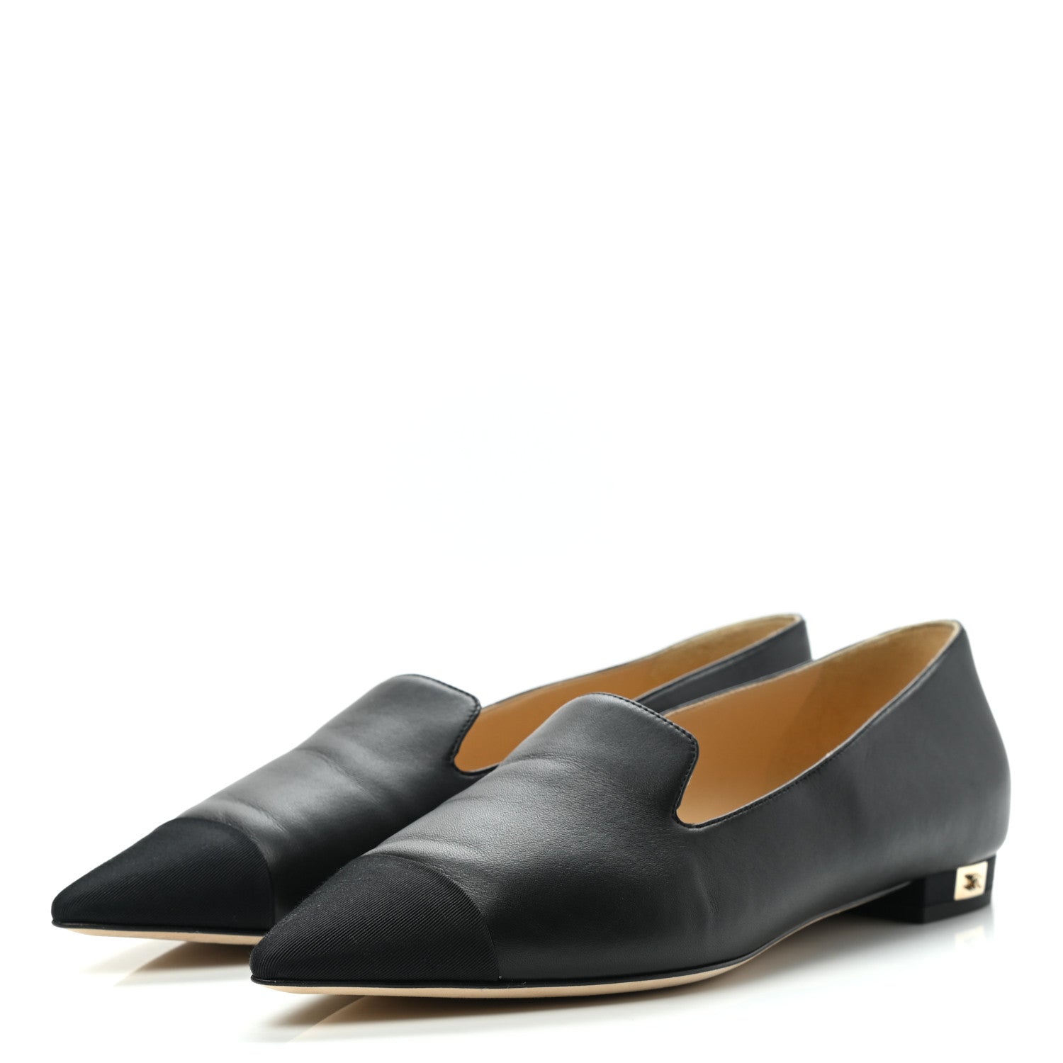 Chanel Lambskin Grosgrain Cap Toe Ballerina Flats 39.5 Black 3 of 10