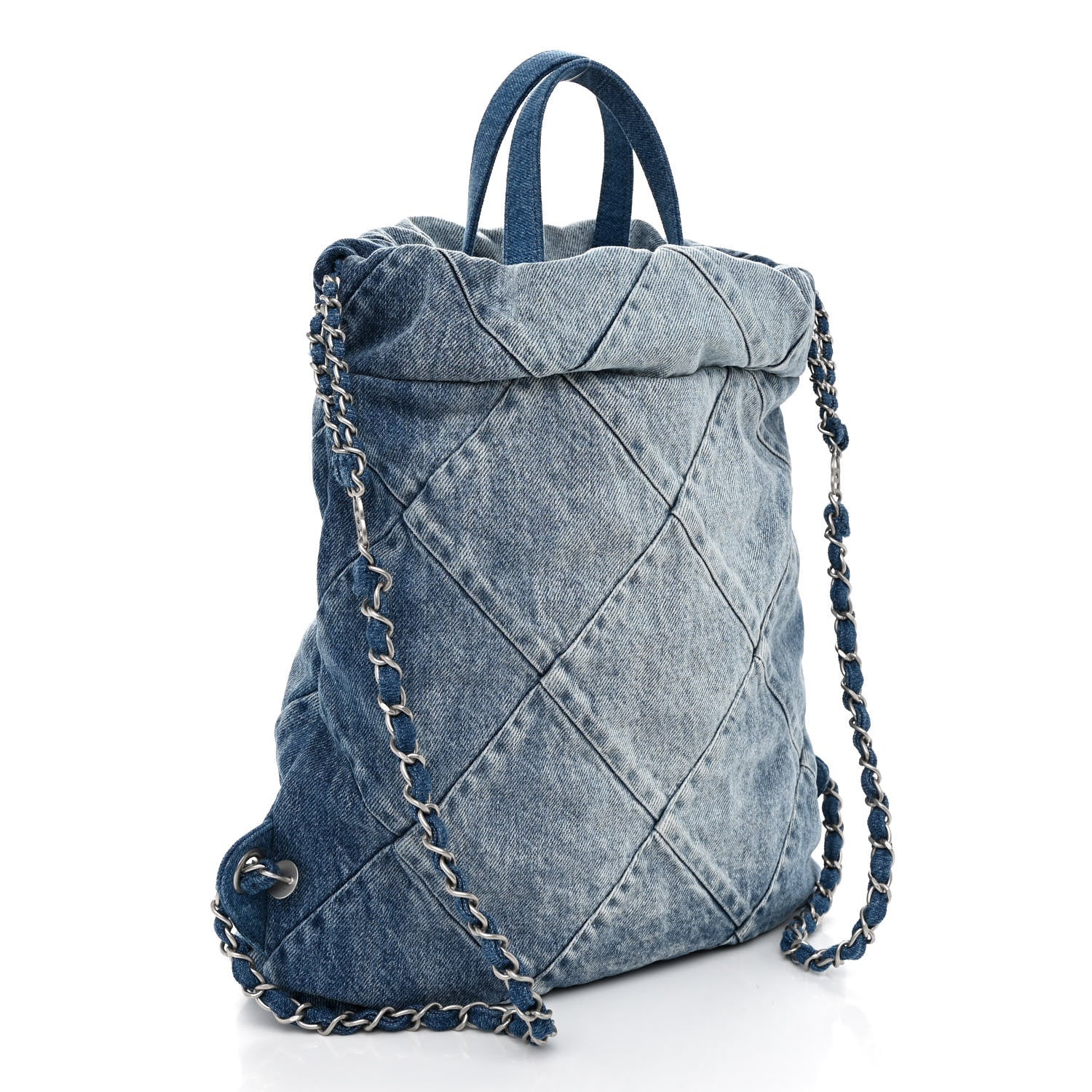 Chanel Denim Quilted Chanel 22 Backpack Blue 3 of 10