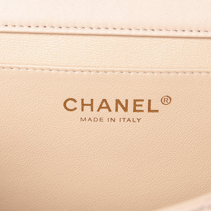 Chanel Lambskin Quilted Clutch With Chain Flap Beige Clair 8 of 9