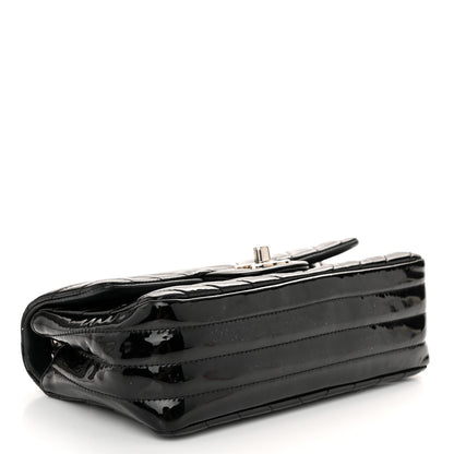 Chanel Patent Calfskin Chevron Quilted Mini Rectangular Flap Black 4 of 10