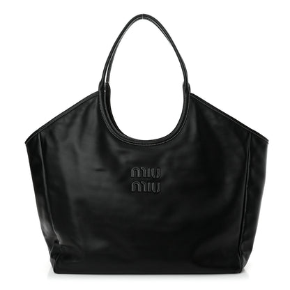 Miu Miu Nappa Large Ivy Tote Bag Black 1 of 17