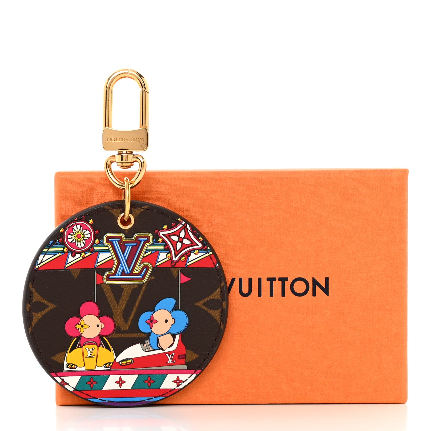 Louis Vuitton Monogram 2020 Christmas Animation Bumper Cars Bag Charm Key Ring Coquelicot 5 of 5