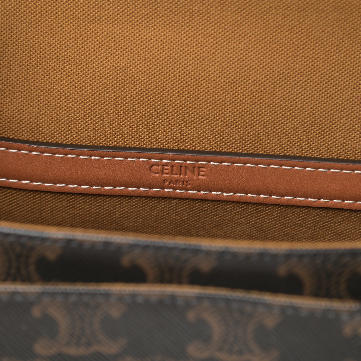 Triomphe Canvas Medium Folco Bag Tan