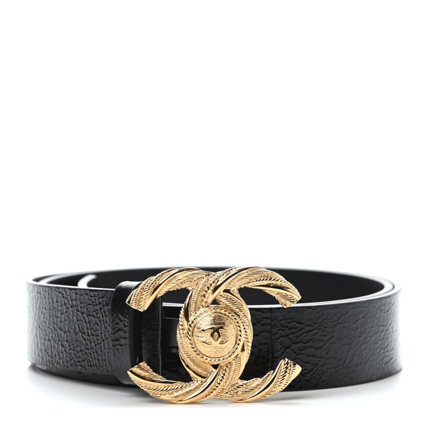 Chanel Glazed Calfskin CC Belt 85 34 Black 1 of 6