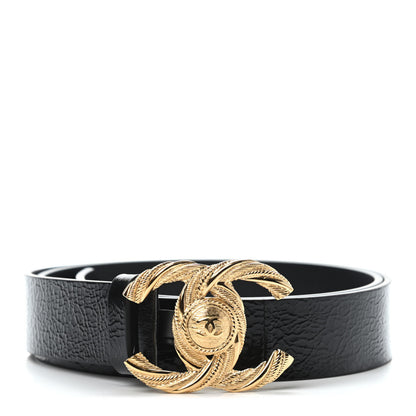 Chanel Glazed Calfskin CC Belt 85 34 Black 1 of 6