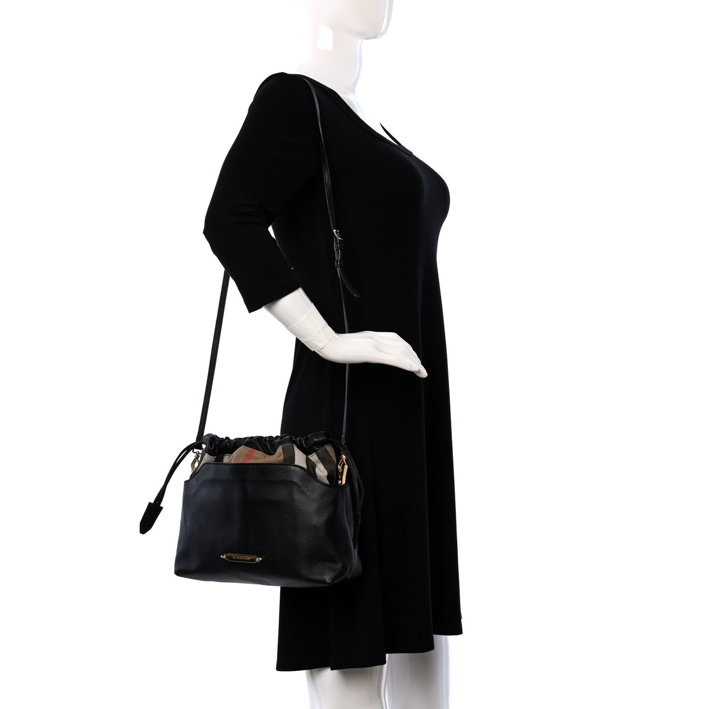 Calfskin House Check Little Crush Black
