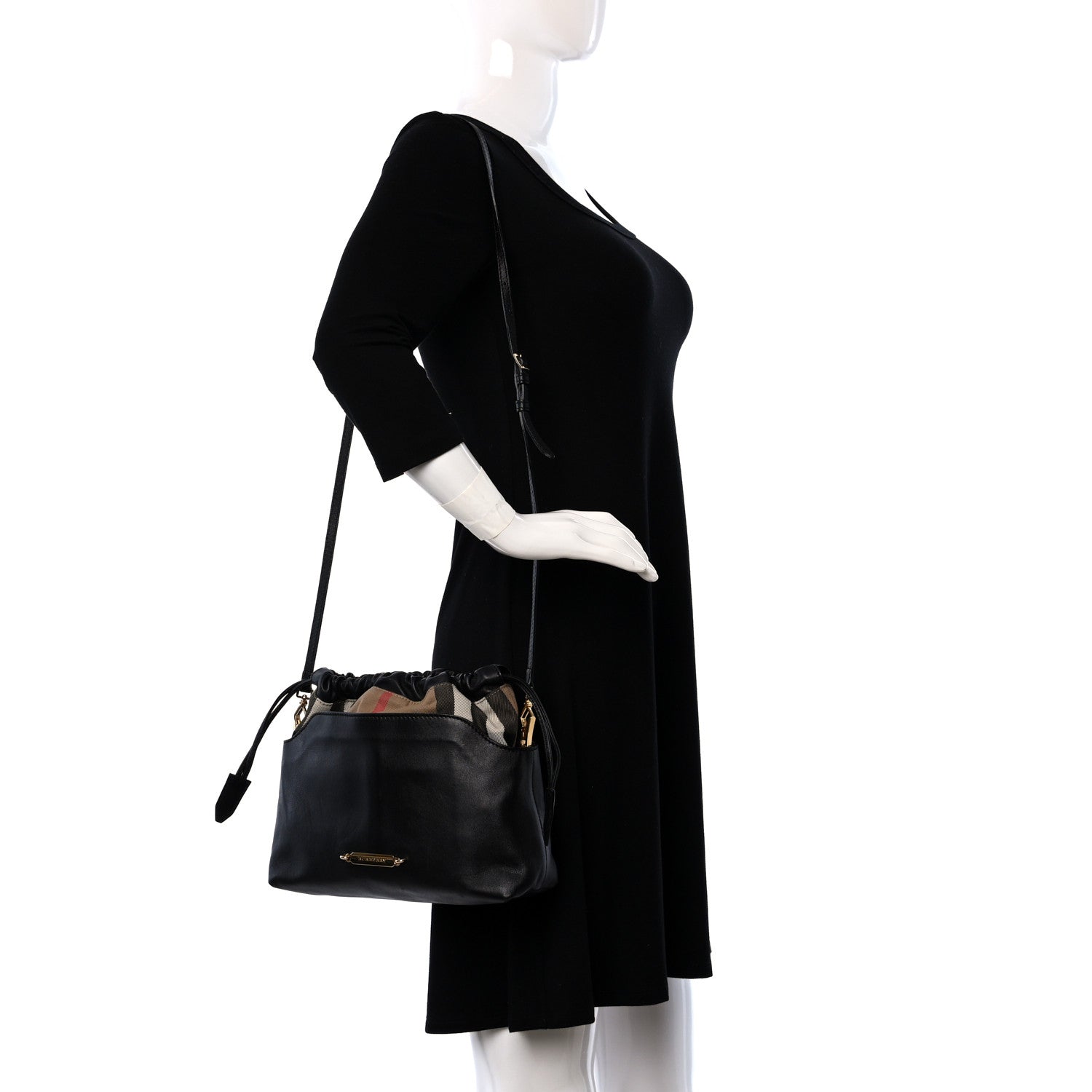 Burberry Calfskin House Check Little Crush Black 2 of 8