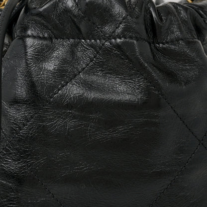 Chanel Shiny Crumpled Calfskin Quilted Pearl Mini Chanel 22 Black 8 of 10
