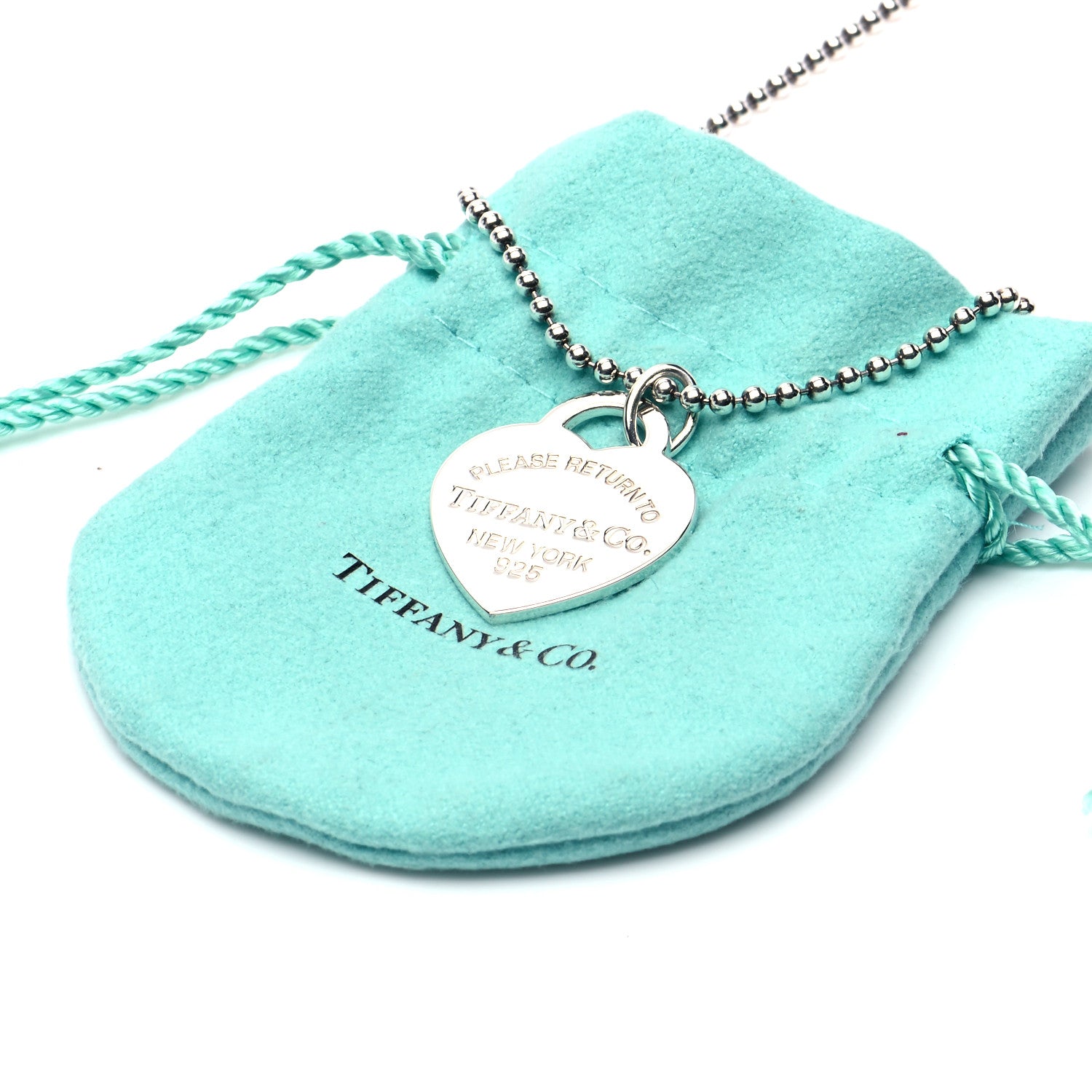 Tiffany Sterling Silver Long Return to Tiffany Heart Pendant Necklace 5 of 5