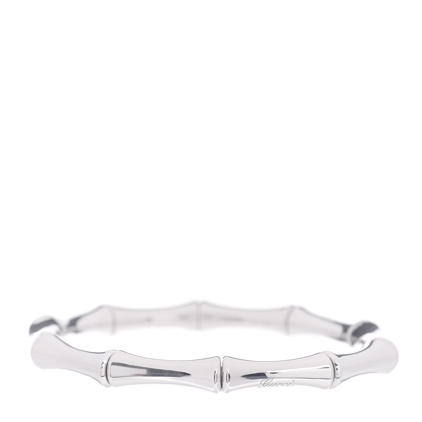 18K White Gold Medium Bamboo Spring Bracelet