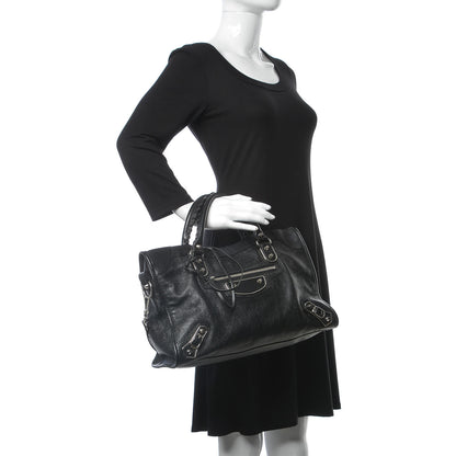 Balenciaga Chevre Silver Metallic Edge Hardware City Black 2 of 13