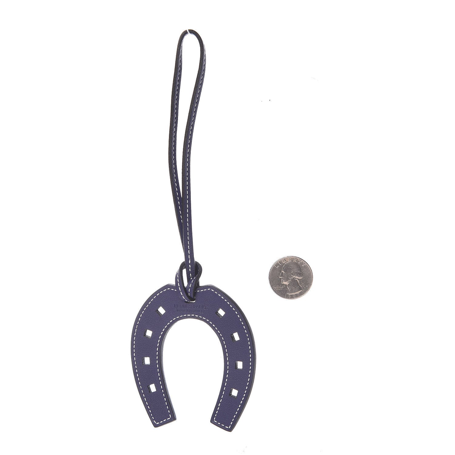 Hermes Swift Paddock Horseshoe Bag Charm Bleu Encre 2 of 4