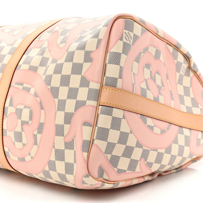 Louis Vuitton Damier Azur Tahitienne Keepall Bandouliere 50 Rose Ballerine 8 of 10
